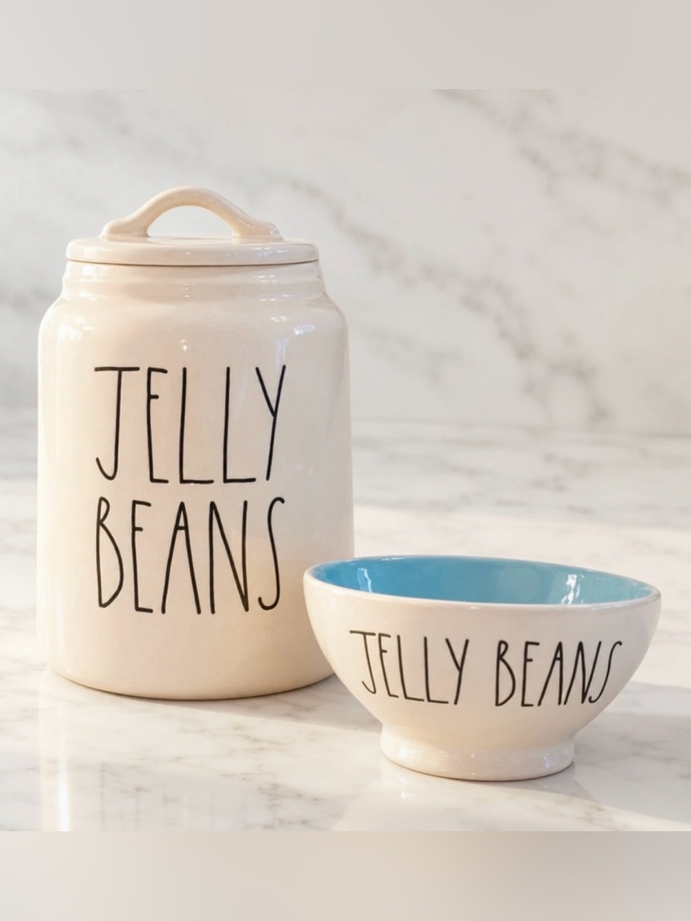 JELLY BEANS Set Large Canister and Bowl - Picture 1 of 3